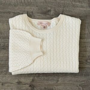 Philosophy Cable Knit Sweater | M | Cream Baby Cable Crew Neck Soft Knit